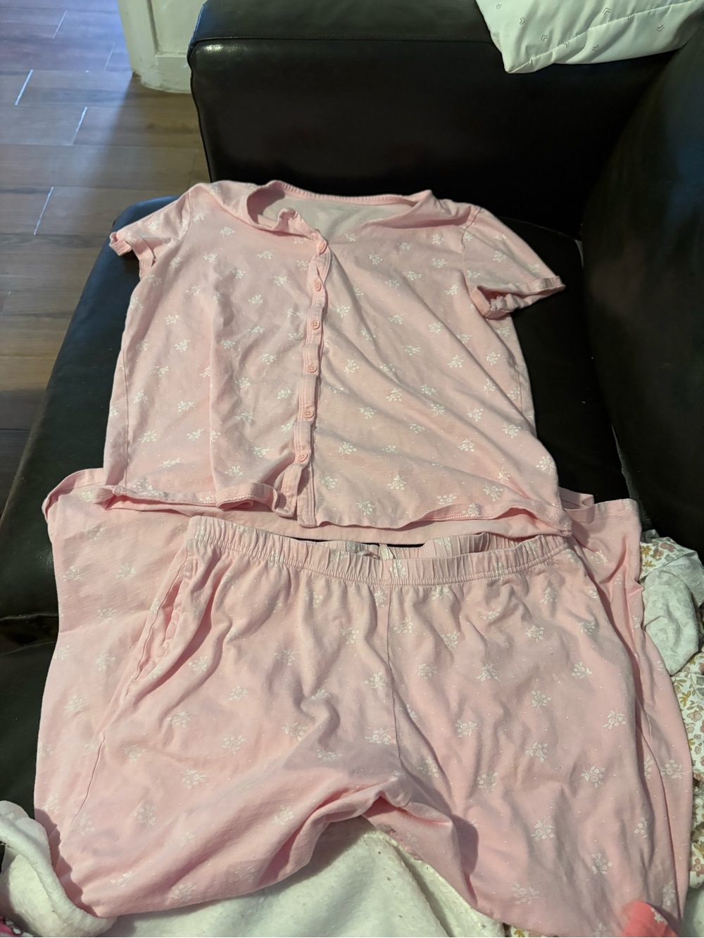 Charter Club Pink Floral Short Sleeve Pajama Set